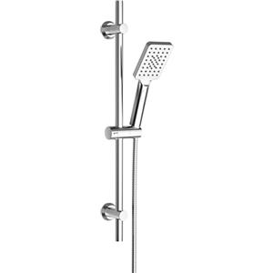 Görbach Saliscendi Doccia con Soffione 3 Getti, Asta Doccia Acciaio inox con Supporto per Doccetta e Tubo, Colonna Doccia Senza Miscelatore Adattarsi ai Fori Esistenti, 70 cm Cromo