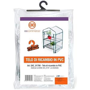 eacommerce Serra da Giardino e Balconi con copertura in PVC impermeabile per Orti, Piante e fiori (Telo di Ricambio per Serra da 2 Ripiani)