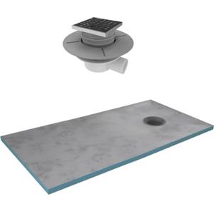 AURLANE Piatto Doccia a Piastrelle 90 x 160 cm con Scarafaggi a Uscita Orizzontale - Griglia Inox