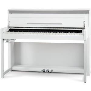 Classic Cantabile UP-1 WH Pianoforte Verticale Digitale - 88 Tastiera pesata - Pianola musicale con USB, MIDI, 256 polifonia, 40 voci - Piano digitale con funzione registrazione Mp3 - Bianco Lucido
