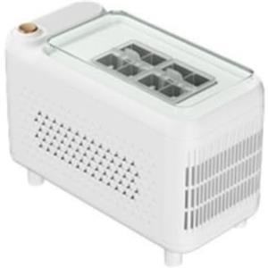 Jotekonoby Macchina per il ghiaccio portatile per auto, 12 V, compatta, per campeggio, viaggi, ufficio, con 8 cubi, raffreddamento rapido, in ABS, per mini frigo, camper, barca, uso esterno, bianco