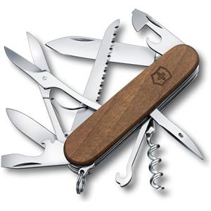 Victorinox, Huntsman Wood, Coltellino Svizzero, Originale, Multiuso, Campeggio, 13 Funzioni, Lama, grande, Cavatappi