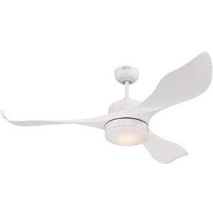 Westinghouse Ventilatore da soffitto per interni bianco da 132 cm Westinghouse Lighting Pierre con luce e telecomando, fissaggio con luce LED dimmerabile con vetro smerigliato opale, motore DC