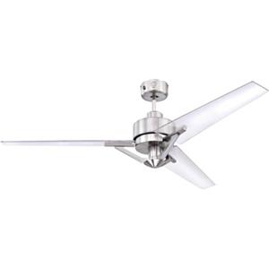 Westinghouse Lighting 72255 - Ventilatore da soffitto industriale e moderno Julien con telecomando, 137 cm, finitura in nichel spazzolato