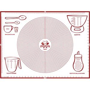 soleilx Spianatoia per Impastare 80x60 Disegno Italiano Misure in CM - Tappetino da Forno in Silicone Riutilizzabile Antiaderente Resistente al calore Tappeto da Cucina per Pasta fatta in Casa Pasticceria