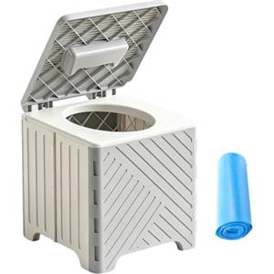 Generisch Toilette portatile, inodore, portatile, pieghevole, con capacità di carico di 70 kg, vasino da viaggio per adulti e bambini, per escursioni, camper, pesca, barca, ospedale, auto, L