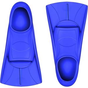 Xisnuient Pinne Corte da Nuoto in Silicone per Bambini e Adulti, Pinne Allenamento per Piscina, Snorkeling e Immersioni, per Principianti, Potenziamento Muscolare Gambe (Blu,XX-S)