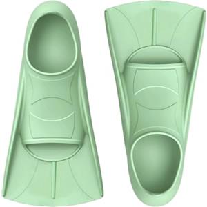 Xisnuient Pinne Corte da Nuoto in Silicone per Bambini e Adulti, Pinne Allenamento per Piscina, Snorkeling e Immersioni, per Principianti, Potenziamento Muscolare Gambe (Verde chiaro,Piccola)