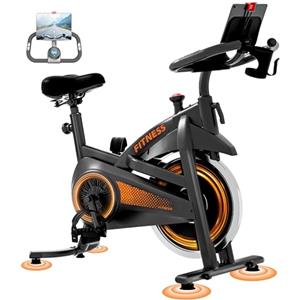 LONTEK FITNESS Cyclette da casa professionale, Cyclette professionale con misurazione della frequenza cardiaca e display LED, Spin bike con app, sedile confortevole, capacità di carico fino a 136 kg