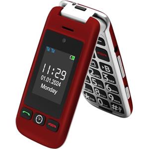 artfone G6 Rosso - 4G Telefono Cellulare per Anziani丨Flip Telefoni Cellulari con Tasti Grandi丨2.4+1.77" Doppia Display丨Funzione SOS丨Volume Alto丨Batteria da 1300 mAh丨Chiamata Rapida丨Base di Ricarica