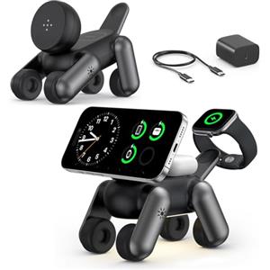 Bolvunes Stazione di Ricarica per Apple MagSafe 3 in 1 Wireless Caricatore per iPhone 17e Air 17 16 15 14 13 12 Serie, per Apple Watch Ultra/SE/11/10/9/8/7/6/5/4/3/2, per AirPods 2/3/Pro