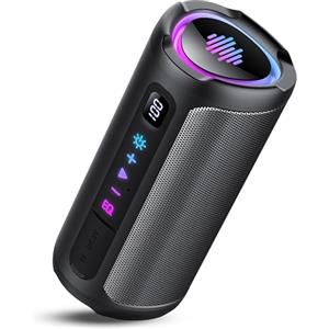 aowoka Cassa Bluetooth 5.4 Potente 20W, Doppio Driver Basso, 20H Autonomia, Casse Bluetooth Portatile con 2 EQ Modalità+Display Digitale, 7 RGB, TF, Accoppiamento TWS, Altoparlante Bluetooth da Esterno Feste