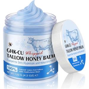 ZTSMSWY Copper Peptides GHK-Cu Beef Tallow Skin Care, Balsamo al sebo di manzo con blu di metilene, miele di manuka e vitamina E, crema idratante naturale per viso e corpo, 120 g