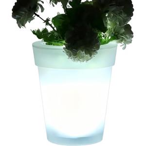 Generico LED Blumentopf - Vaso da fiori luminoso ad energia solare, fioriera RGB che cambia colore in 16 colori, impermeabile IP65, telecomandato | Decorazione da giardino moderna e illuminata per pat
