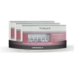 Vitalcare | Swiss - Trattamento Anticaduta Donna, Energizzante, Ristrutturante, con Complesso di Molecole Follicusan, con Pratico Dosatore, 3 Confezioni da 10 Fiale da 6 ml