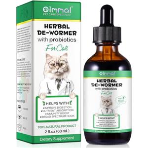 CJXHJY Vermifugo Naturale per Gatti 60ml con Probiotici e Pipetta | Formula Veterinaria, Antiparassitario Interno, 60ml