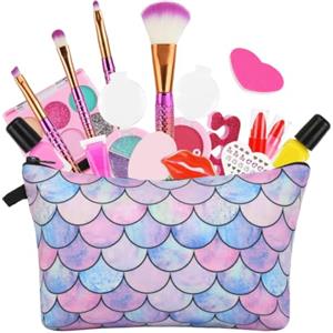 Aomig 16 Pezzi Trucchi Bambina Set, Giochi Trousse Trucchi Ragazza, Kit Trucchi Bambina, Lavabile Trucchi Bambina, Trucco Regali per Ragazze per Bambine 3 4 5 6 7 8 9 10 Anni, Vompleanno, Natale
