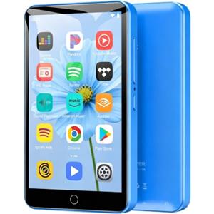 Diofox Lettore MP3 Diofox da 80GB con Bluetooth e WiFi, touchscreen da 4,0 pollici, 1080P, 2000mAh, lettore MP3 MP4 Android, Spotify, Amazon Music, Deezer, Play Store, lettore musicale digitale HiFi (Blu)