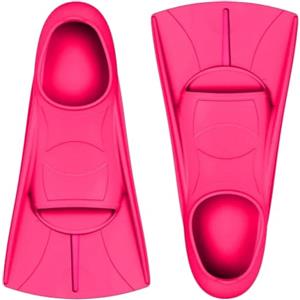 Xisnuient Pinne Corte da Nuoto in Silicone per Bambini e Adulti, Pinne Allenamento per Piscina, Snorkeling e Immersioni, per Principianti, Potenziamento Muscolare Gambe (Hot Pink,Piccola)