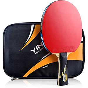 nviusdSJ Racchette da ping-pong, Racchetta da ping pong in legno a 5 strati e carbonio a 2 con grande effetto controllo/9 stelle