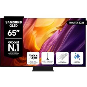 Samsung 65 QE65S95HFTXZT OLED 4K Real Black&Color Smart TV Vision AI 2026 | Motion Xcelerator 165 Hz, Ultimate Gaming Pack, FreeSync Premium Pro, Alexa Built-in, pacchetto intrattenimento