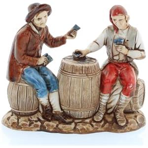 Moranduzzo Set Giocatori di Carte - Scala 1:22 per Presepe da 8 cm - STANDARD 8 - Statuine Indistruttibili, Dipinte a Mano, Stile '700, Prodotto Ufficiale, Made in Italy, Scultore M. Landi
