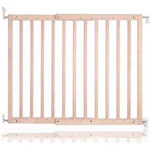 Safetots Cancelletto per Scale Robusto in Legno con Montaggio a Vite, Naturale, 63,5cm - 105,5cm, Cancelletto per Bambini in Legno, Barriera di Sicurezza con Montaggio a Vite, Installazione Facile