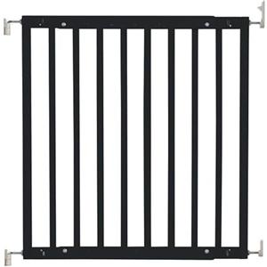 Safetots Cancelletto per Scale Robusto in Legno con Montaggio a Vite, Nero, 63,5cm - 105,5cm, Cancelletto per Bambini in Legno, Barriera di Sicurezza con Montaggio a Vite, Installazione Facile