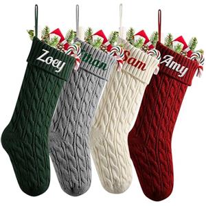 HOBULL Calza Befana Personalizzata 2025, Calze Natalizie da Appendere Personalizzate con Nome, 46cm Gigante Vuota Calza Befana Stitch, Idee Regalo Calze Decorazioni Natalizie per Camino Famiglia