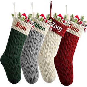 HOBULL Calza Befana Personalizzata 2025, Calze Natalizie da Appendere Personalizzate con Nome, 46cm Gigante Vuota Calza Befana Stitch, Idee Regalo Calze Decorazioni Natalizie per Camino Famiglia