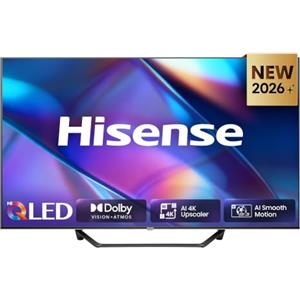Hisense Smart TV QLED 43 4K 43A7S | Audio Dolby Atmos, Design Unibody Slim, VIDAA OS, Dolby Vision IQ, HDR 10+, BT, Wifi, Alexa, AirPlay2, lativù 4K, 2026 Model