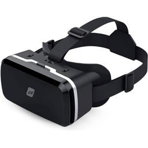 NK Occhiali 3D VR per Smartphone - Visori Intelligenti di Realtà Virtuale per Smartphone tra 4,7 - 6,53, Angolo Visione 90º, Rotazione 360°, Obiettivo e Pupilla Regolabile - Nero