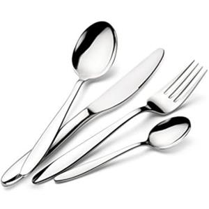 Lagostina Luisa, Set Servizio Posate monoblocco per 6 Persone, Acciaio Inox 18/10, 24 Pezzi (6x forchetta, coltello, cucchiaio, cucchiaino)