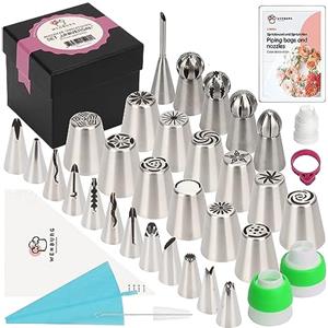 Wenburg Versatile & Facile da Usare Set Beccucci Sac a Poche Professionali con 29 Ugelli - Beccucci Russi, Beccucci a Sfera, Beccucci a Volant per Decorazione Perfetta di Torte e Cupcake (Universal)