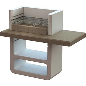 Barbecue in muratura Agadir griglia 67 cm 125x64x110 cm grigio cemento