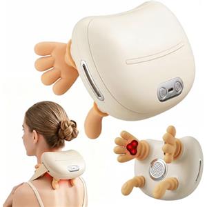 catlinez Massaggiatore Cervicale 4D a Mano Bionica, Masajeador de cuello recargable por USB, 3 intensità e 2 livelli di calore (40-45°C), Regalo per uomo o donna