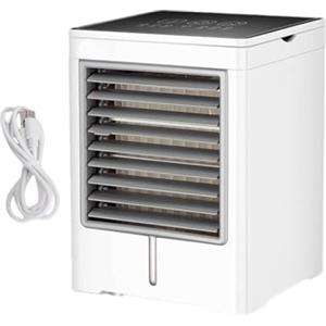 Ausla Condizionatore D'aria Personale USB, Raffrescatore Evaporativo a Basso Consumo da 6 W con 3 velocità del e Schermo Touch, unità AC Portatile per Uso Interno Ed Esterno