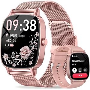coioc Smartwatch Donna,2 Cinturini,Risposta/Effettuazione Chiamate,Schermo Ultra Nitido1.85'' HD,Fitness Tracker Frequenza Cardiaca/Sonno/SpO2,Compatibile IOS/Android,120+Modalità Sportive,IP68