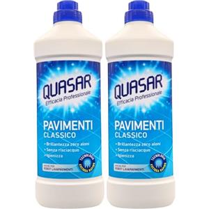 FEI FAN 2x Quasar Detersivo PAVIMENTI CLASSICO. Con Tecnologia Asciuga Rapido, Ideale Anche Per Robot Lavapavimenti 1000ml