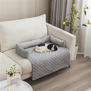 OKYUK Letto per Cani Lavabile a Mano, Cestino, Coperta, Divano, Copridivano Super Morbido Antiscivolo per Cane di Taglia Grande (75 x 75cm, Grigio)