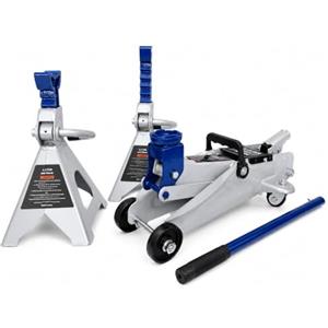 TANIASHOP Crick cric sollevatore 2,5 ton per auto compreso di coppia cavalletti colonnette supporti 2,5 tonnellate CRIC a carrello sollevatore Pantografo con alzata max 330 mm