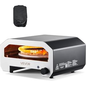VEVOR Forno per Pizza da Esterno, Macchina per Pizza Portatile a Gas Propano da ca. 406 mm, con Rotazione Elettrica, Pietra Spessa, BorsaTrasporto, per Campeggio all'Aperto in Giardino, Patio