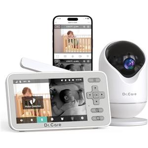 Dr.Care VistaView Lite Smart WLAN Babyphone con fotocamera Baby Monitor - 4" 720P Screen, fotocamera 1080P controllo app, allarme di movimento, visione notturna, batteria 3000 mAh