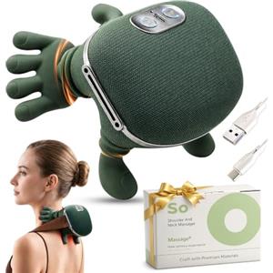 BeFit24 Massaggiatore Cervicale Ergonomico 4D Senza Fili, Massaggiatore Collo e Spalle con Calore, Massaggio Cervicale Profondo per Sollievo dal Dolore, Cuscino Massaggiante Schiena Portatile USB