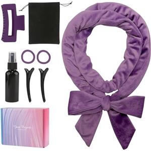 GUIGA Bigodino Senza Calore per Boccoli, Set Di Bigodini Antiscivolo, Fascia Morbida Curler Arricciacapelli, Crea bellissimi ricci senza danneggiare i tuoi capelli, Adatto a Capelli Corti/Medi/Lunghi,Viola