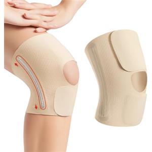 XBFOCNH Tutore Ginocchio Menisco e Legamenti, Ginocchiera Sportiva Elastica per Uomo e Donna, Fascia Ginocchio Stabilizzante per Artrite, Corsa e Palestra, Taglia XL, Color Carne (1 Pezzo)
