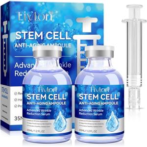 YijiaXingzhou Siero a cellule staminali per viso e corpo, 2 confezioni di microneedling siero anti-invecchiamento fiala per ridurre le rughe e rassodare la pelle, essenza viso idratante per uso