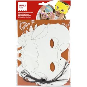 APLI Kids APLI Pochette 6 Masques Animaux a colorier 6 Modeles Assortis