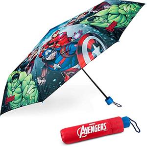 BONNYCO Ombrello antivento pieghevole per bambini, per borsa, zaino o viaggi, ombrello compatto con struttura rinforzata, mini ombrello per ragazzi, regalo originale