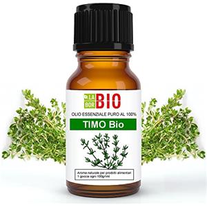 Laborbio Timo timolo Bio Olio essenziale 100% Puro 30 ml - Uso interno Terapeutico Alimentare Diffusori Aromaterapia Cosmetica Cucina - Laborbio